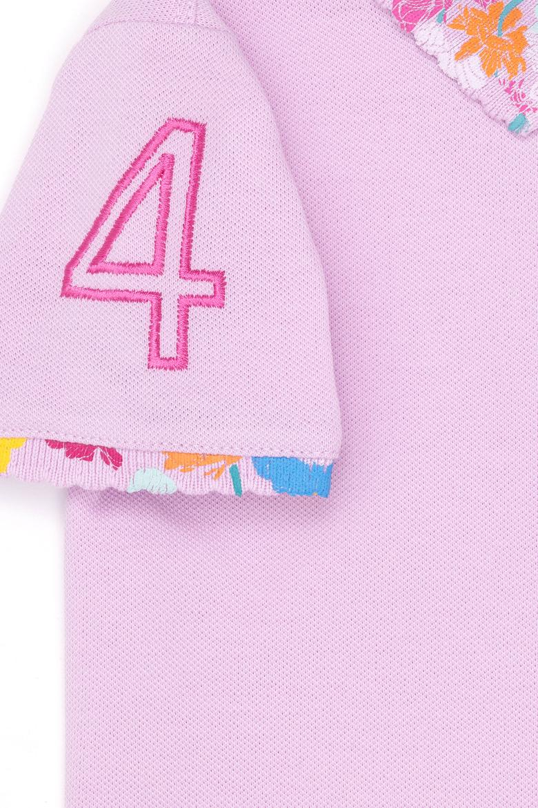 Kız Çocuk Manolya Polo Yaka Basic Tişört - 50265667063