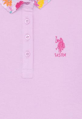 Kız Çocuk Manolya Polo Yaka Basic Tişört - 50265667063