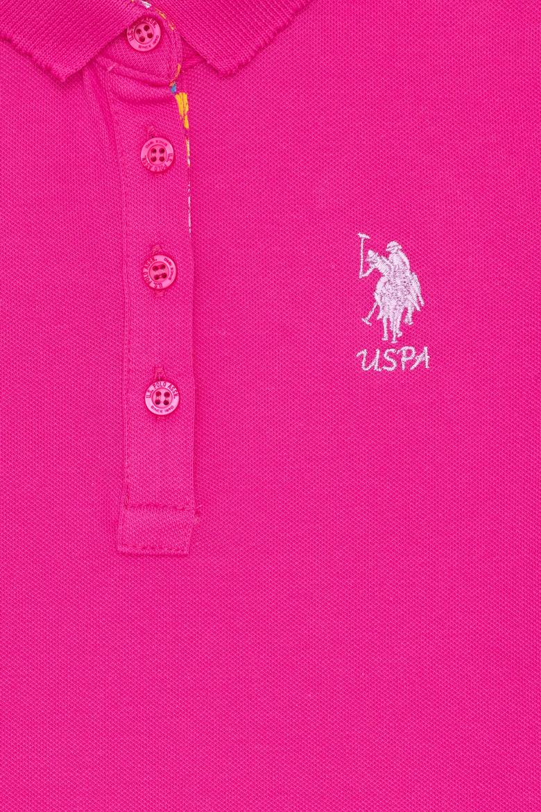 Kız Çocuk Fuşya Polo Yaka Basic Tişört - 50265668085