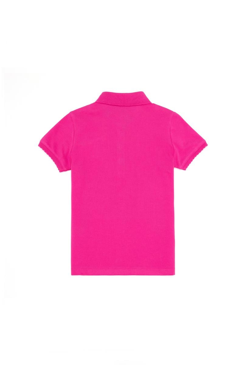 Kız Çocuk Fuşya Polo Yaka Basic Tişört