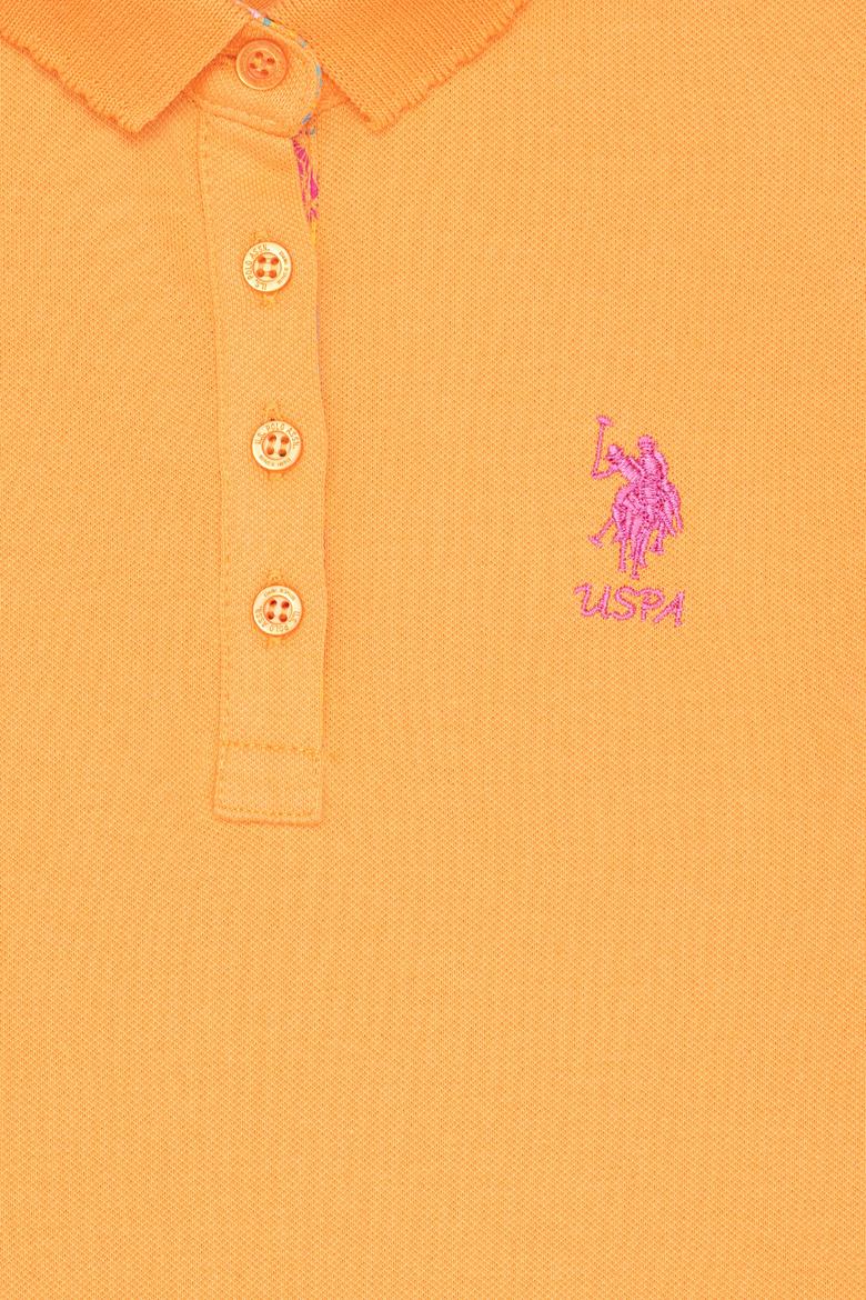 Kız Çocuk Turuncu Basic Polo Yaka Tişört - 50265668108