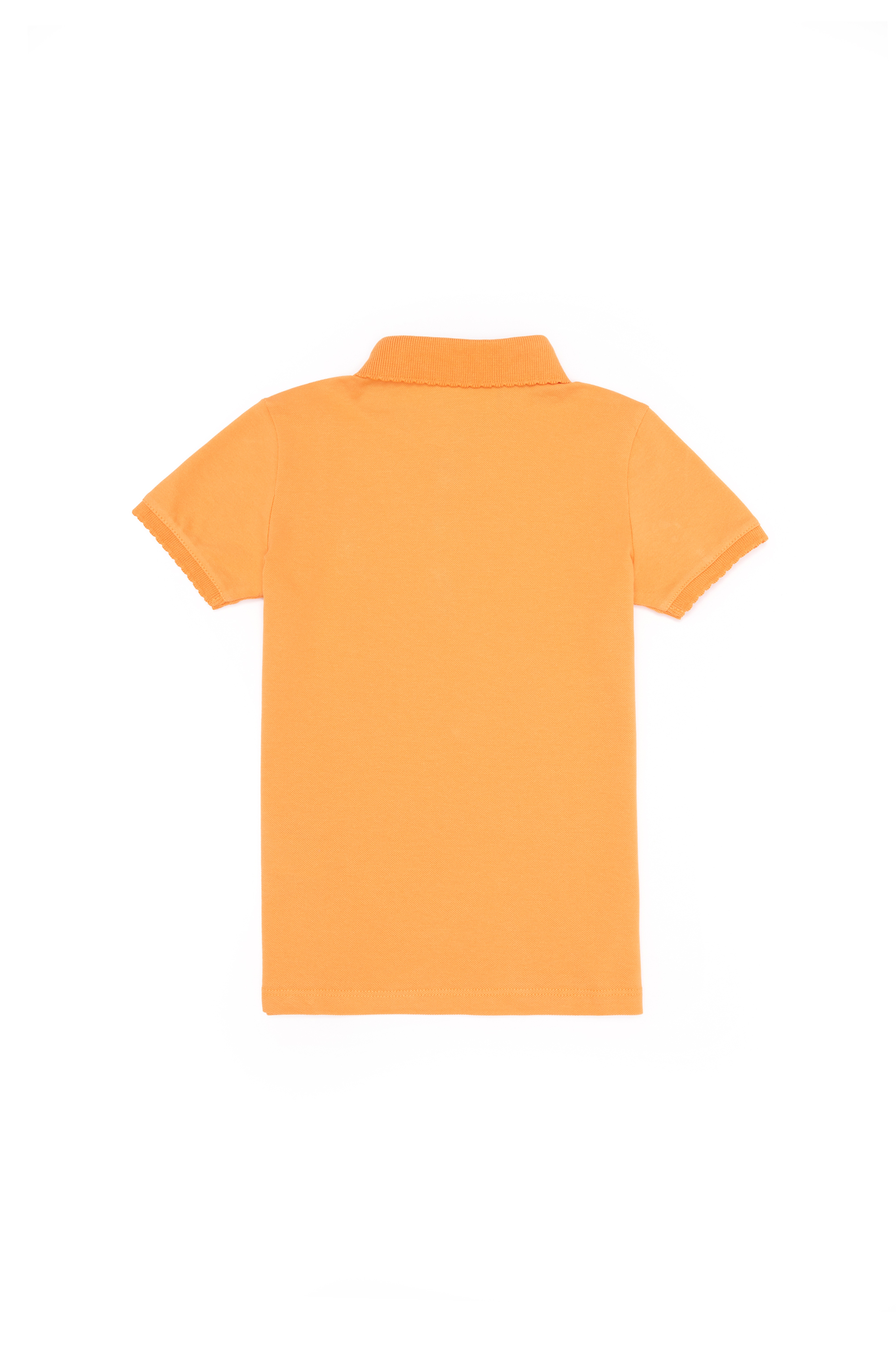 Kız Çocuk Turuncu Basic Polo Yaka Tişört - Image 5