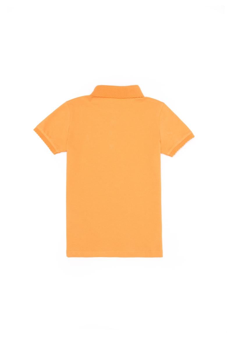 Kız Çocuk Turuncu Basic Polo Yaka Tişört - 50265668108