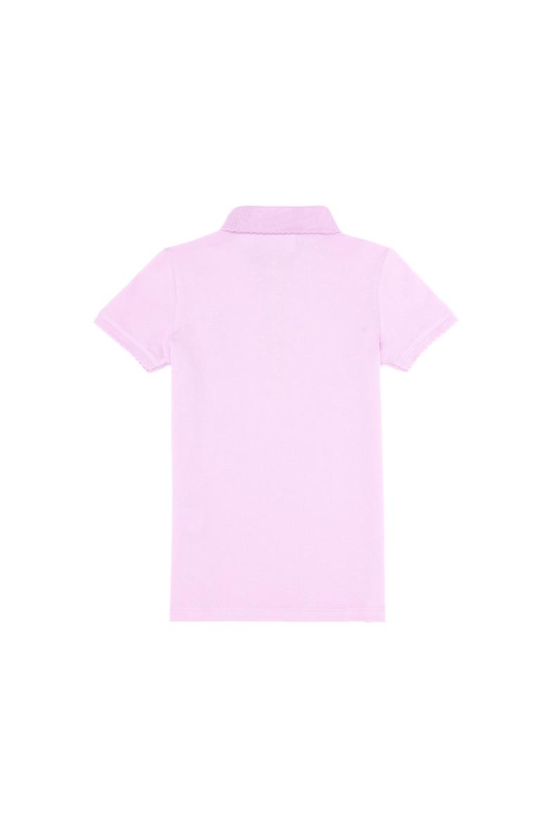 Kız Çocuk Manolya Polo Yaka Basic Tişört - 50265668041