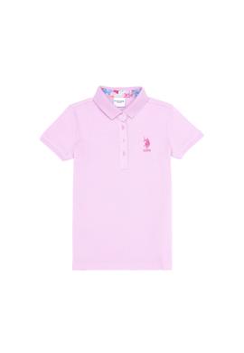 Kız Çocuk Manolya Polo Yaka Basic Tişört - 50265668041