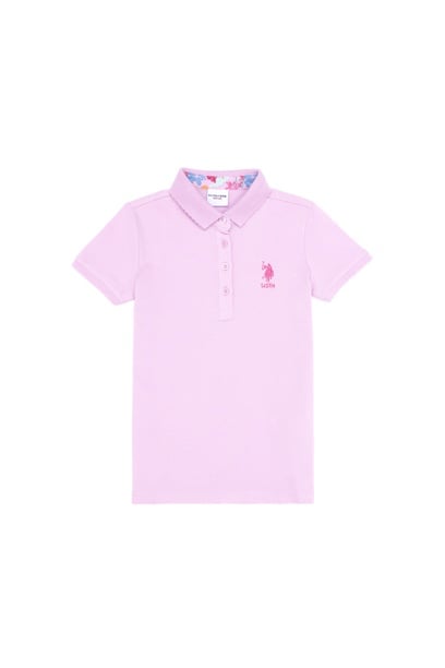 Kız Çocuk Manolya Polo Yaka Basic Tişört