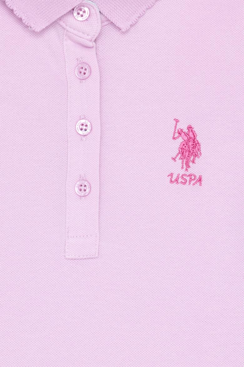 Kız Çocuk Manolya Polo Yaka Basic Tişört - 50265668041