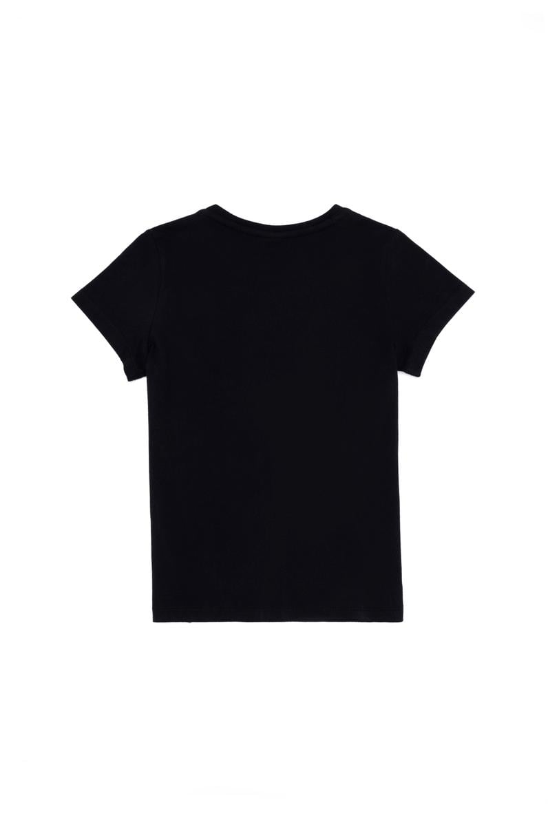 Çocuk Siyah Bisiklet Yaka Tişört