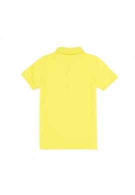 Kız Çocuk Neon Sarı Polo Yaka Basic Tişört - 50265668141