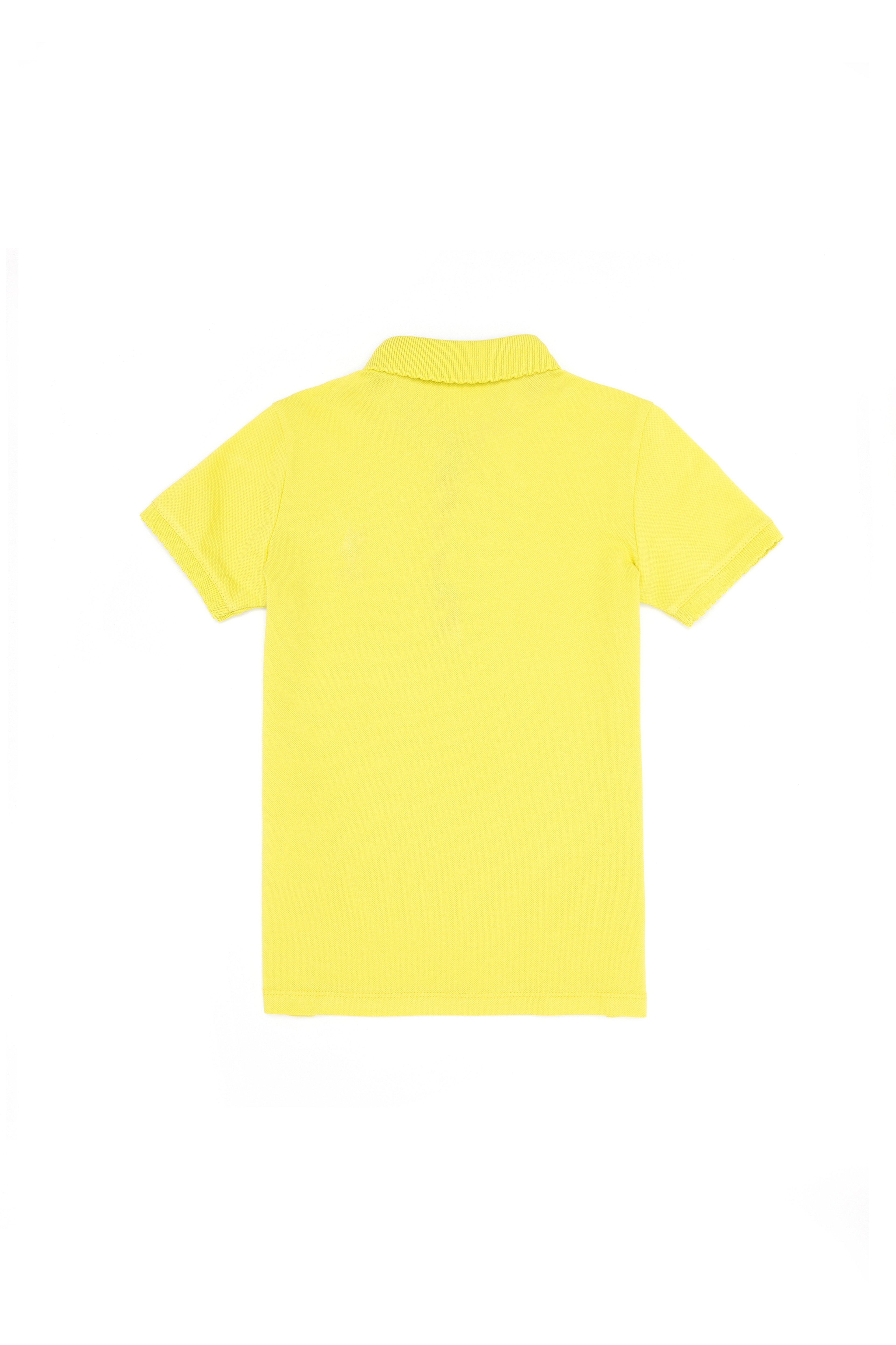 Kız Çocuk Neon Sarı Polo Yaka Basic Tişört