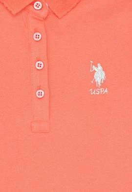 Kız Çocuk Somon Polo Yaka Basic Tişört - 50265668019