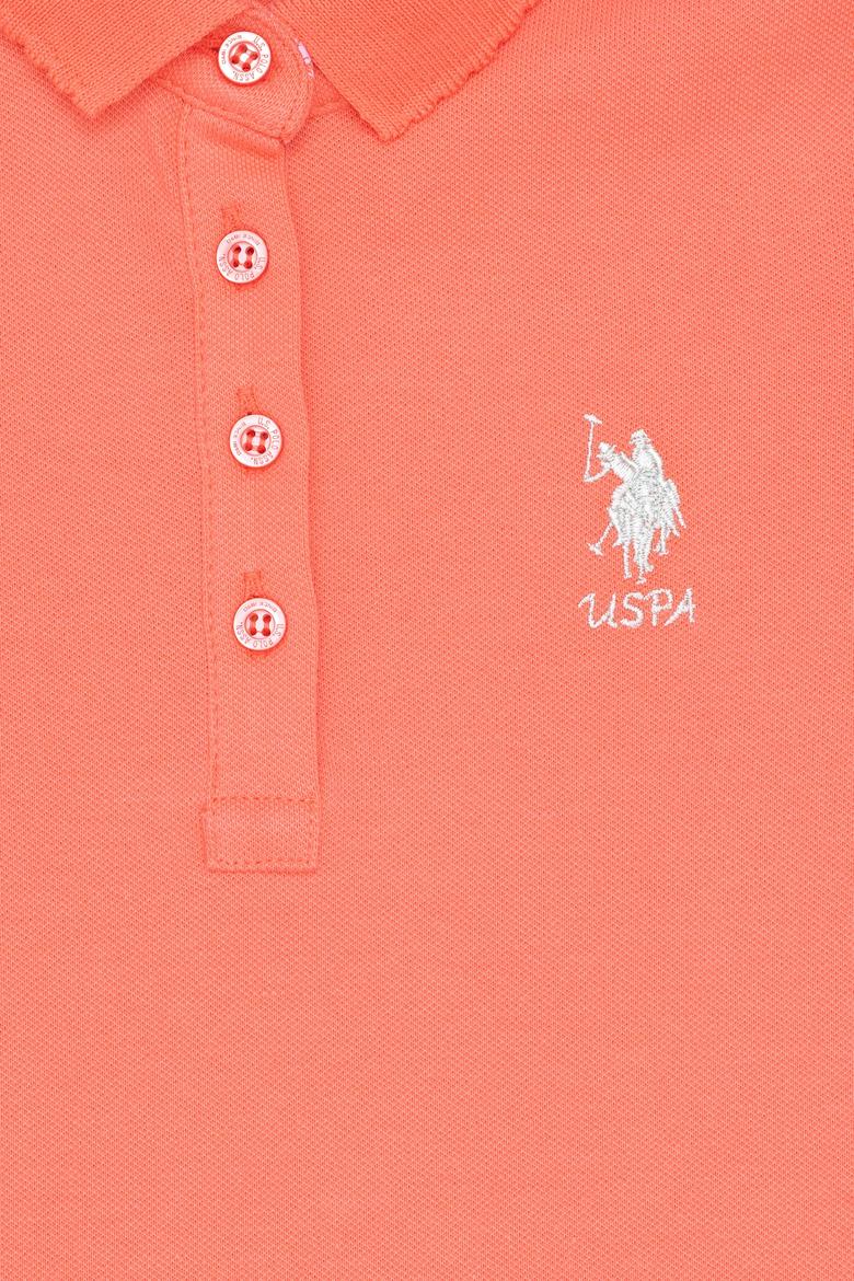 Kız Çocuk Somon Polo Yaka Basic Tişört - 50265668019