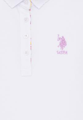 Kız Çocuk Beyaz Basic Polo Yaka Tişört - 50265668009