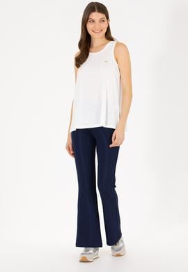 Kadın Ekru Bisiklet Yaka Kolsuz Tişört - 50262481063