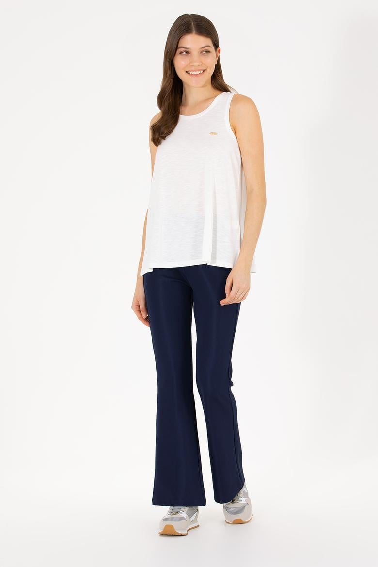 Kadın Ekru Bisiklet Yaka Kolsuz Tişört - 50262481063