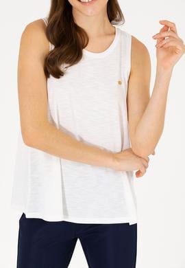 Kadın Ekru Bisiklet Yaka Kolsuz Tişört - 50262481063