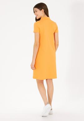 Kadın Turuncu Polo Yaka Mini Boy Örme Elbise - 50262672181