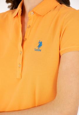 Kadın Turuncu Polo Yaka Mini Boy Örme Elbise - 50262672181