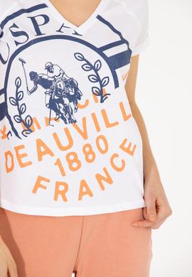 Kadın Beyaz V Yaka Tişört - 50262952001