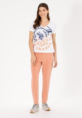 Kadın Beyaz V Yaka Tişört - 50262952001