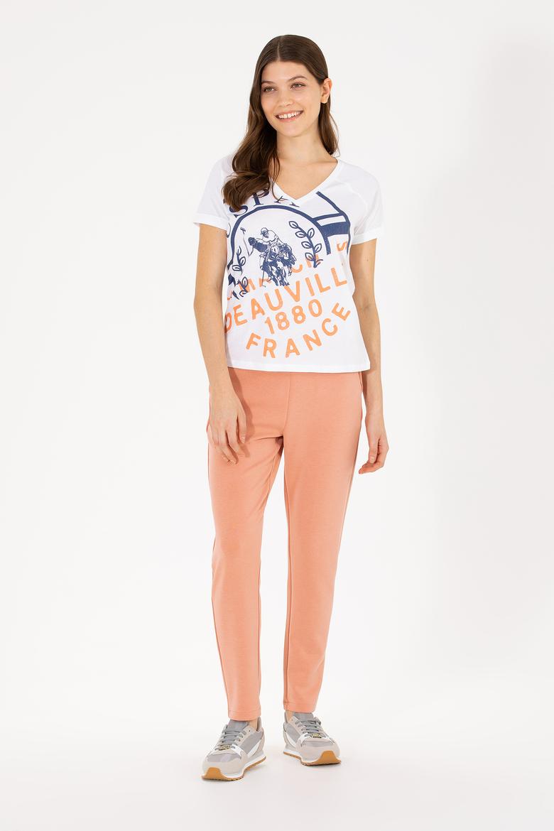 Kadın Beyaz V Yaka Tişört - 50262952001