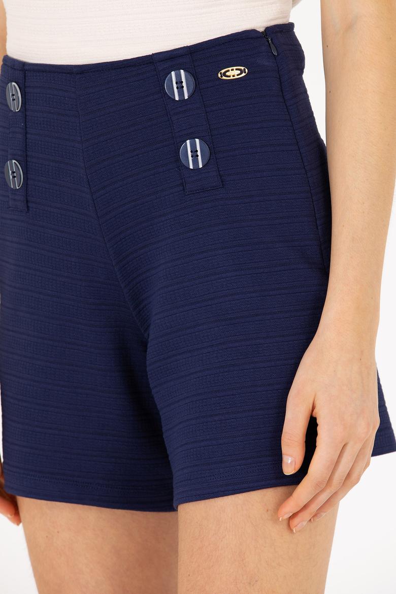 Kadın Lacivert Örme Şort - 50263791030