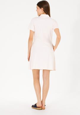 Kadın Krem Polo Yaka Örme Elbise - 50266322004