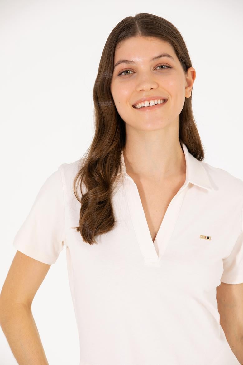 Kadın Krem Polo Yaka Örme Elbise - 50266322004
