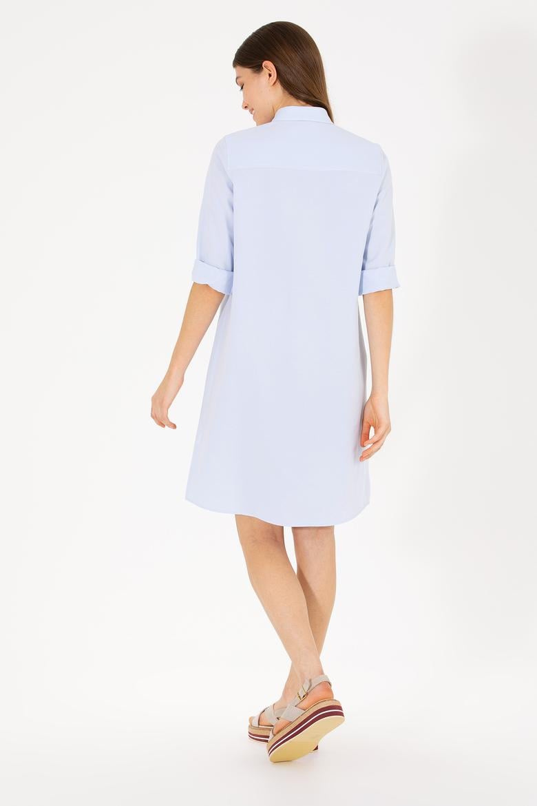 Kadın Mavi Dokuma Elbise - 50266920020