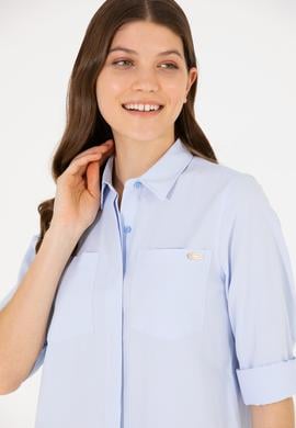 Kadın Mavi Dokuma Elbise - 50266920020