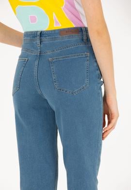 Kadın Mavi Mom Fit Jean Pantolon - 50269458007