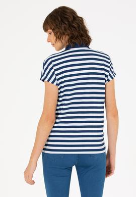 Kadın Lacivert Polo Yaka Tişört - 50263949005