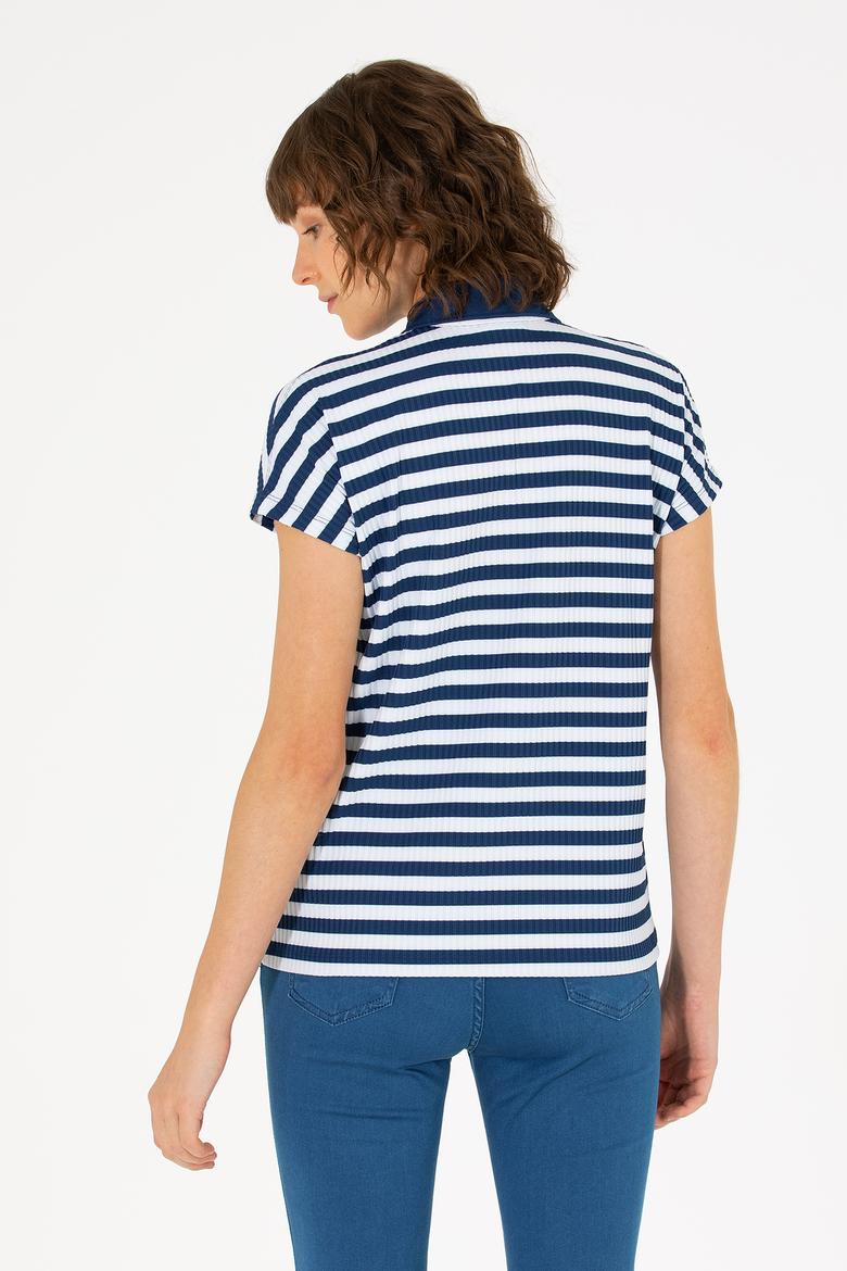 Kadın Lacivert Polo Yaka Tişört - 50263949005