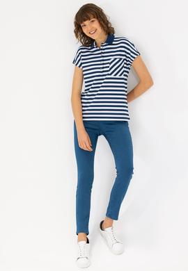 Kadın Lacivert Polo Yaka Tişört - 50263949005