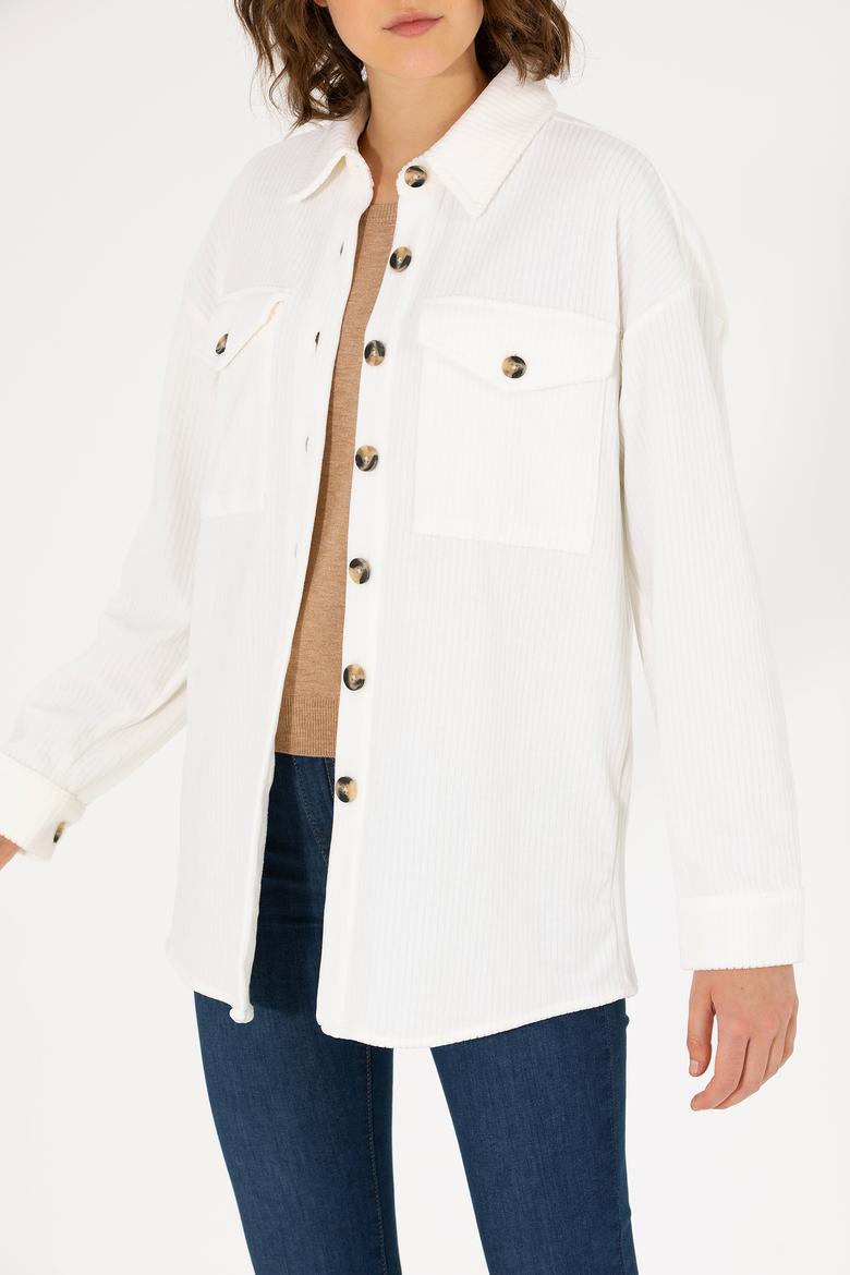 Kadın Ekru Örme Gömlek - 50264156005