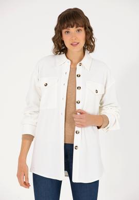 Kadın Ekru Örme Gömlek - 50264156005