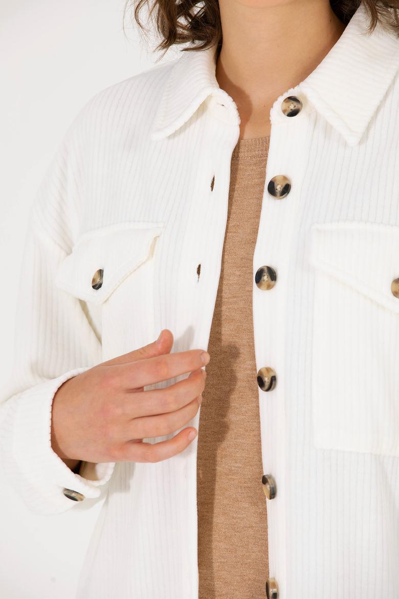 Kadın Ekru Örme Gömlek - 50264156005