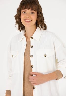 Kadın Ekru Örme Gömlek - 50264156005