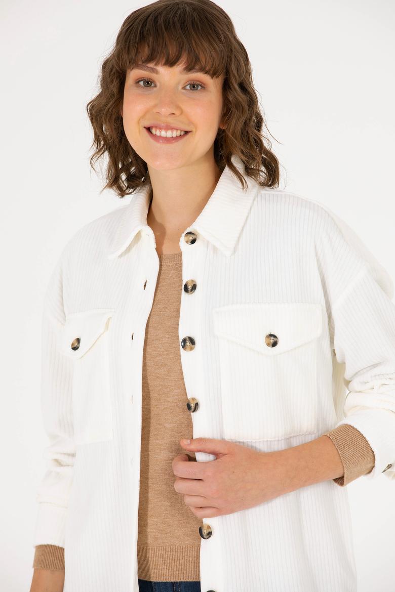 Kadın Ekru Örme Gömlek - 50264156005