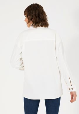 Kadın Ekru Örme Gömlek - 50264156005