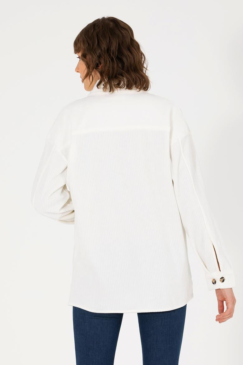 Kadın Ekru Örme Gömlek - 50264156005