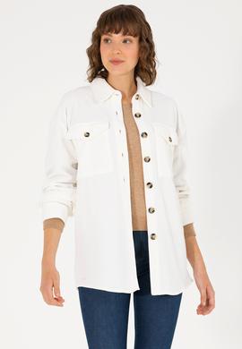 Kadın Ekru Örme Gömlek - 50264156005