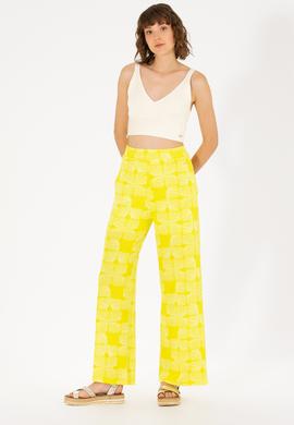Kadın Neon Sarı Örme Pantolon - 50264674020