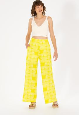 Kadın Neon Sarı Örme Pantolon - 50264674020