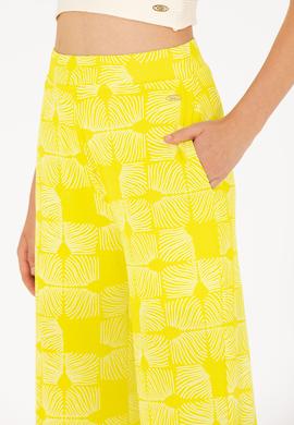 Kadın Neon Sarı Örme Pantolon - 50264674020