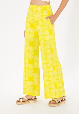 Kadın Neon Sarı Örme Pantolon - 50264674020