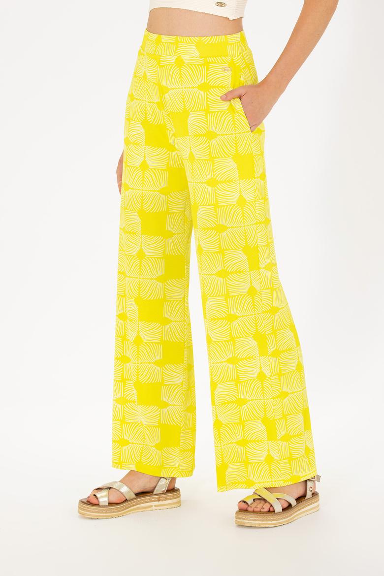 Kadın Neon Sarı Örme Pantolon - 50264674020