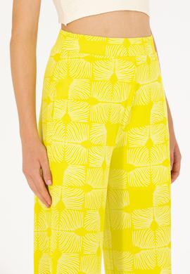 Kadın Neon Sarı Örme Pantolon - 50264674020