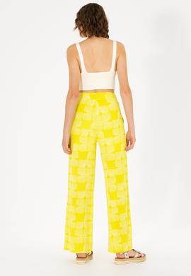 Kadın Neon Sarı Örme Pantolon - 50264674020