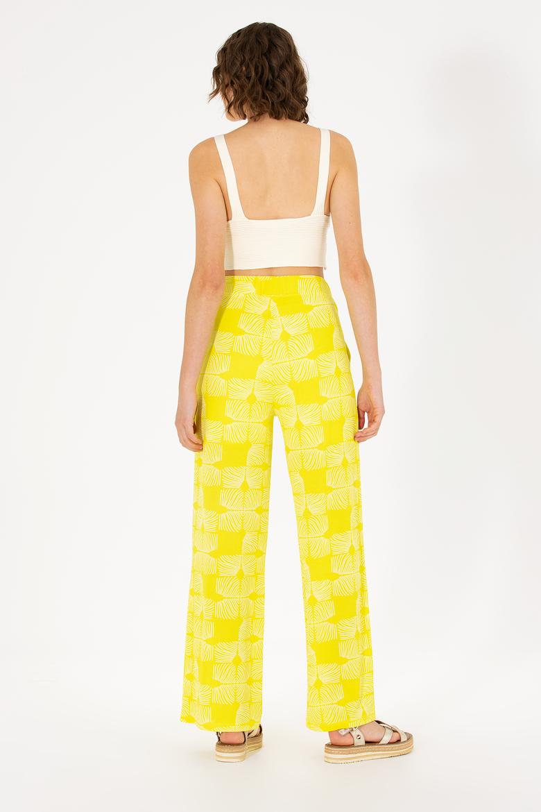 Kadın Neon Sarı Örme Pantolon - 50264674020